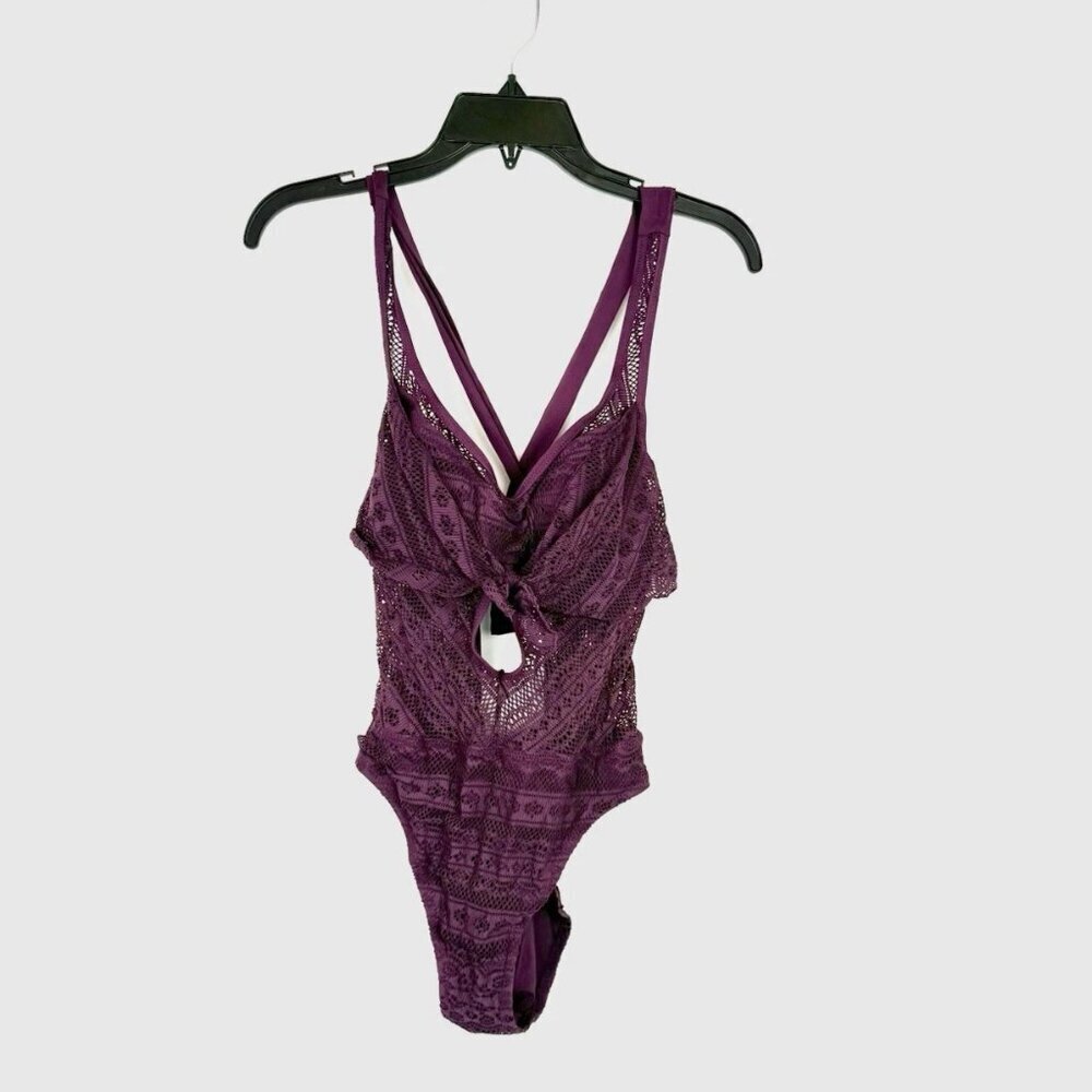 Becca Women’s Purple Low Back One Piece Swimsuit Size Large
